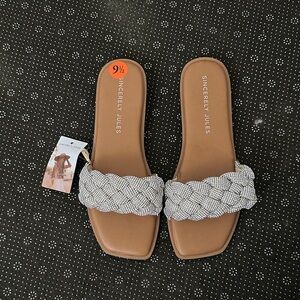 Sincerely Jules Black and Brown Braided Sandals